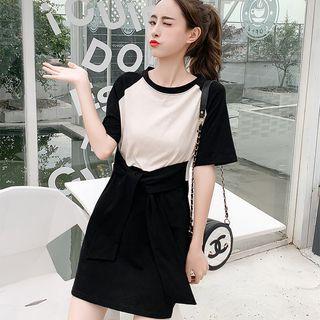 Raglan-sleeve Mini T-shirt Dress