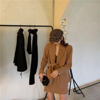Plain Blazer / Dress Pants / Mini A-line Skirt