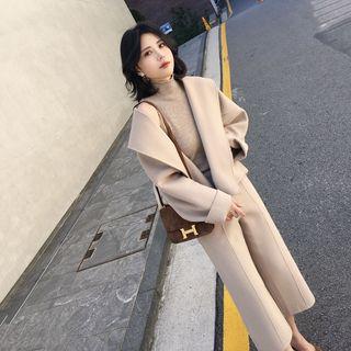 Set: Open-front Coat + Wide-leg Pants