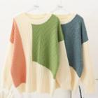 Long-sleeve Color Panel Sweater