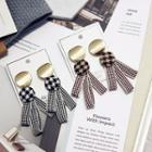 Houndstooth Ribbon Drop Earring