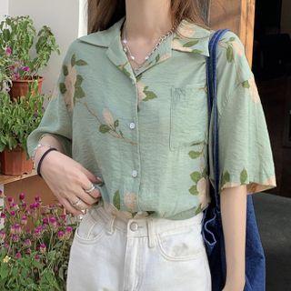 Printed Shirt Mint Green - One Size