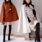 Cape-sleeve Button-up Coat