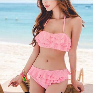 Striped Ruffle Bikini