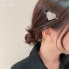 Rhinestone Heart Hair Clip Silver - One Size