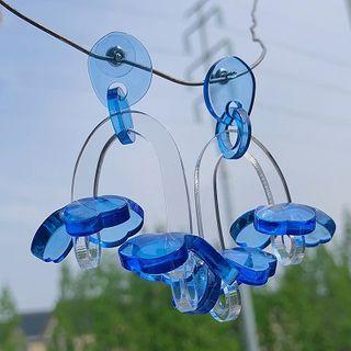 925 Sterling Acrylic Flower Drop Earring