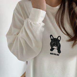 Puppy Print Long-sleeve Top