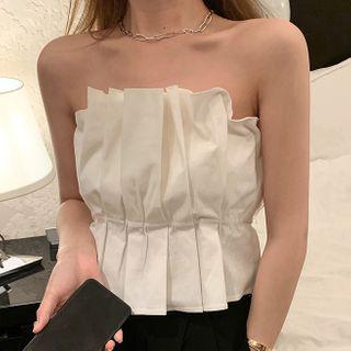 Strapless Peplum Top As Shown In Figure - One Size