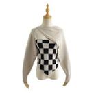 Set: Checker Print Camisole Top + Asymmetrical Crop Sweatshirt