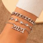 Set Of 3: Bracelet 19603 - Set Of 3 - Silver - One Size