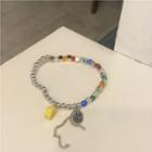Flower Faux Crystal Acrylic Alloy Bracelet 1 Pc - Silver - One Size