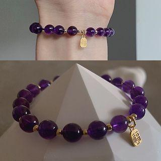 Chinese Characters Pendant Crystal Bead Bracelet