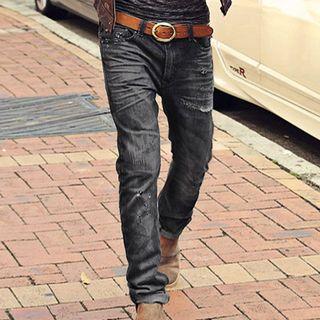 Distressed Straight-fit Jeans