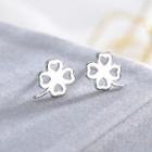 925 Sterling Silver Clover Earring 1 Pair - Silver - One Size
