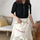 Embroidered Letter Tote Bag
