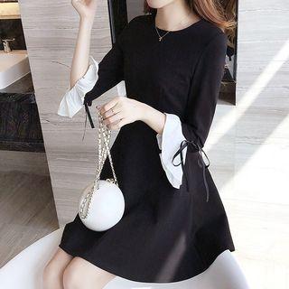 Flared 3/4-sleeve A-line Dress