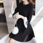 Flared 3/4-sleeve A-line Dress