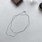 925 Sterling Silver Layered Necklace L276 - Silver - One Size