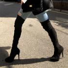 Faux-suede High-heel Knee-high Boots