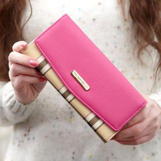 Plaid Panel Long Wallet
