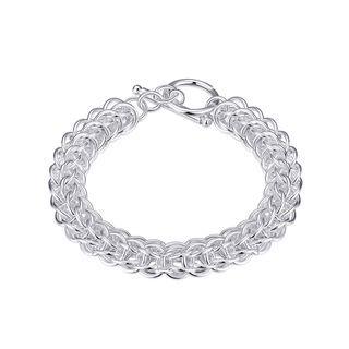 Fashion Simple Round Bracelet Silver - One Size