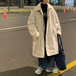 Fleece-lined Drawstring Waist Hooded Parka