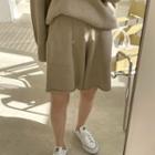 Band-waist Pocket-detail Knit Shorts