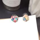 Geometric Earring Multicolor Silver Earring - One Size