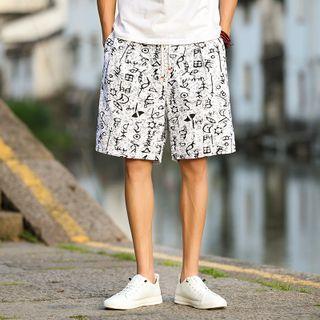 All-over Print Wide Leg Shorts
