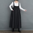 Pinafore Dress Black Dress - One Size