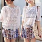 Set: Fringed Hoop Swim Top + Skir T+ Cover Up
