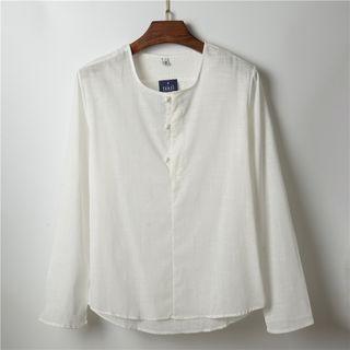 Plain Frog-button Shirt