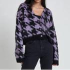 Houndstooth Mohair Cardigan