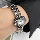 Faux Crystal Alloy Bracelet Silver - One Size