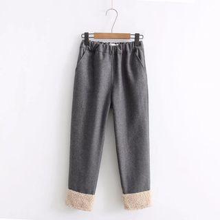 Fleece Hem Straight-cut Pants
