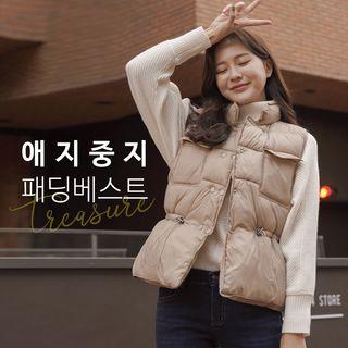 Drawcord-waist Lightweight Padded Vest