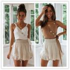 Wrap-front Cropped Camisole Top