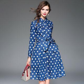 Star-print Denim Shirtdress