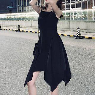 Spaghetti Strap Asymmetric A-line Dress