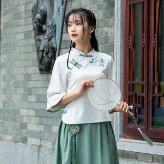 Flower Long-sleeve Hanfu Top