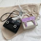 Cat Embroidered Flap Crossbody Bag