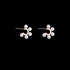 Faux Pearl Earring 1 Pair - White & Gold - One Size