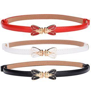 Faux Leather Bee Accent Belt