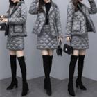 Set: Quilted Jacket + Mini A-line Skirt
