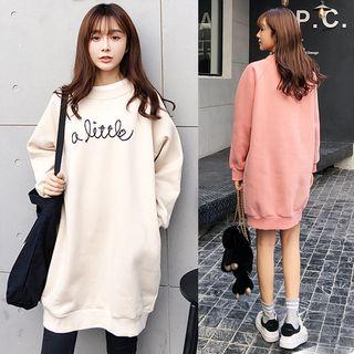 Letters Embroidered Sweatshirt Dress