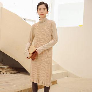 Sleeveless Midi Cable Knitted Dress
