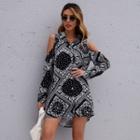 Long-sleeve Off-shoulder Dress Shirt