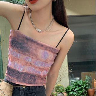 Spaghetti Strap Print Top / Jacket