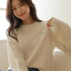 Heart Bear-embroidered Knit Top