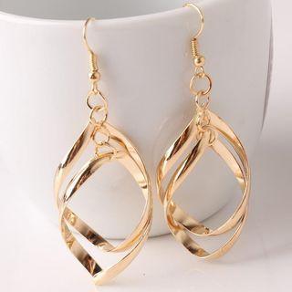 Alloy Interlocking Droplet Dangle Earring